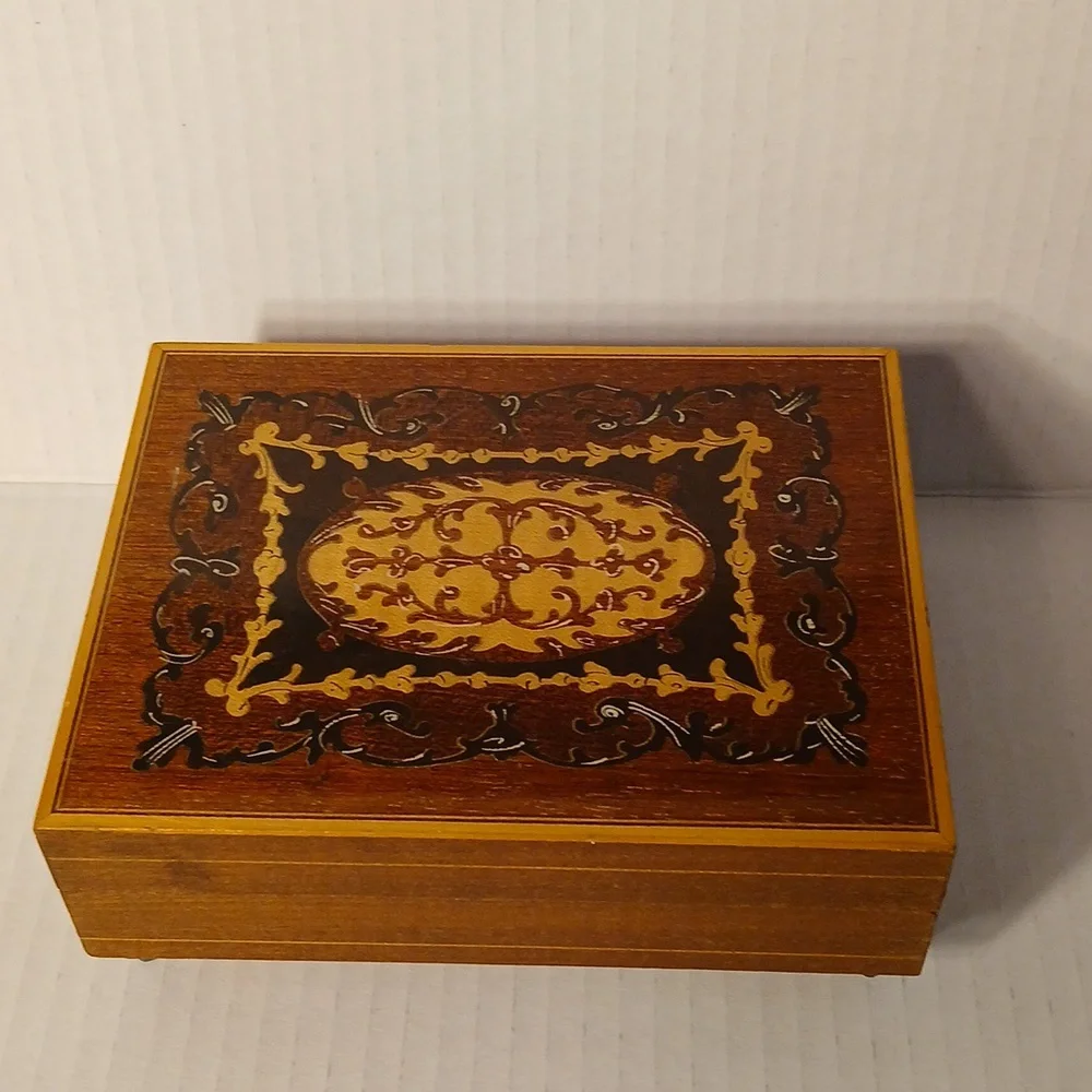 ITALIAN Wooden Musical Jewelry Box 